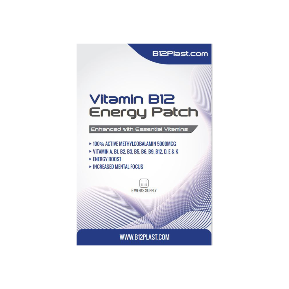 B12Plast Transdermal Vitamin B12 Patch 5000mcg plus 10 Essential Vitamins
